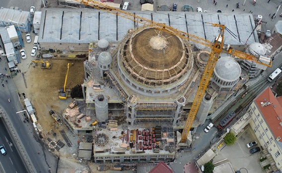 Taksim Camii inşaatında son durum böyle görüntülendi