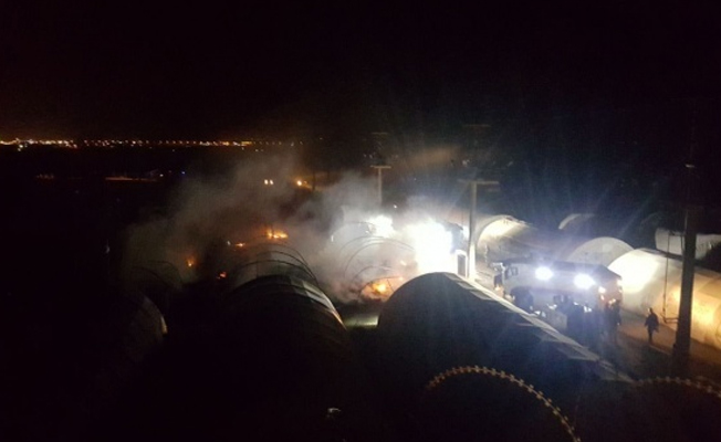 Nusaybin'de asker ve polislerin kaldığı çadır kentte yangın!