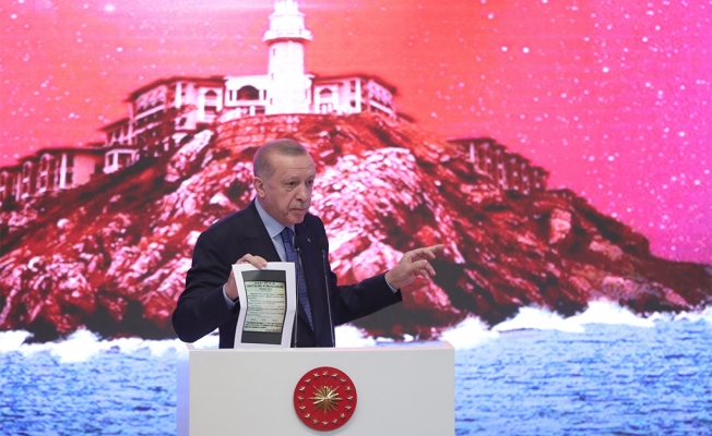  Cumhurbaşkanı Erdoğan Demokrasi ve Özgürlükler Adası'nda konuşuyor