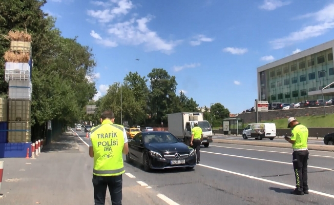 Sarıyer’de dron destekli trafik denetimi 