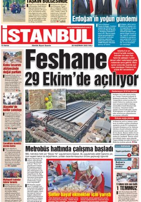 İstanbul Gazetesi - 28.06.2022 Manşeti