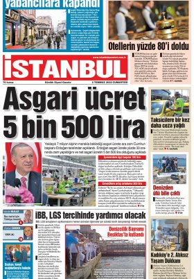 İstanbul Gazetesi - 02.07.2022 Manşeti