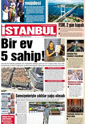İstanbul Gazetesi - 12.08.2022 Manşeti