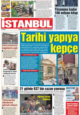 İstanbul Gazetesi - 13.08.2022 Manşeti