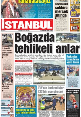 İstanbul Gazetesi - 14.08.2022 Manşeti