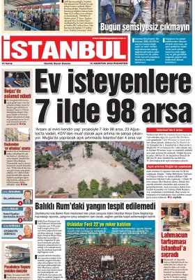 İstanbul Gazetesi - 15.08.2022 Manşeti