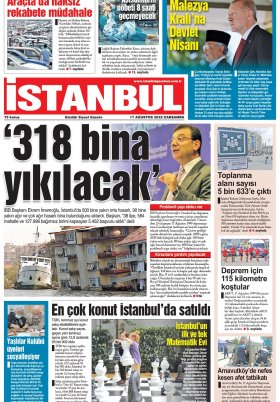 İstanbul Gazetesi - 17.08.2022 Manşeti