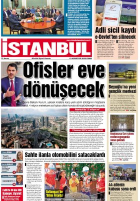 İstanbul Gazetesi - 19.08.2022 Manşeti