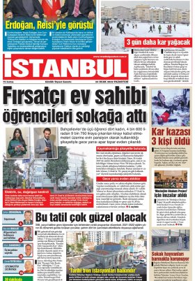 İstanbul Gazetesi - 24.01.2022 Manşeti
