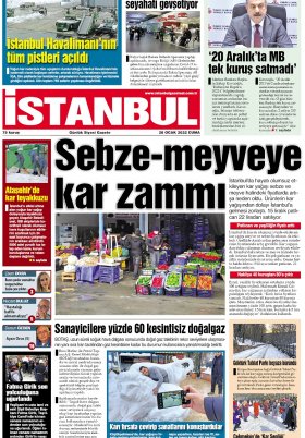 İstanbul Gazetesi - 28.01.2022 Manşeti
